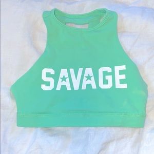 Savage barbell high neck sports bra xs
